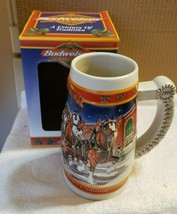 Budweiser 20th Anniversary Holiday Beer Stein w/ Box Clydesdales 1999 CS389 - £10.27 GBP
