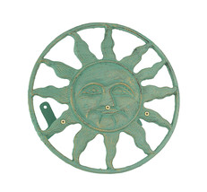 Zeckos Cast Iron Sun Face Decorative Wall Mounted Hanging Garden Hose Holder - £54.44 GBP
