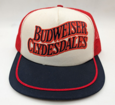 Vtg Budweiser Clydesdales Spell Out Trucker Mesh Snapback Hat Cap Made i... - $18.49