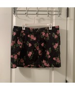 Wild Fable Women&#39;s Floral Print Corduroy Mini Skirt Button Zip Size 16 - £27.92 GBP