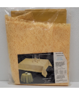 NEW Vintage Lintex Alencon-Lace Tablecloth Oblong 54&quot; x 72&quot; Yellow w/ Li... - $45.53