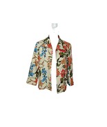 For Cynthia Jacket Blazer Womens Multicolor Floral Linen Open Front Size PM - £20.33 GBP