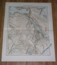 1904 Antique Map Of Northeastern Africa / Egypt Sudan Saudi Arabia Ethiopia - $27.47