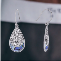 NWT Gray Abalone Sterling Silver Tear Drop Earrings - $148.50