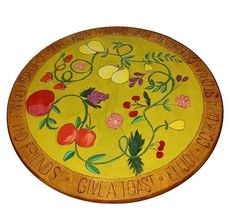 Lazy Susan Turntable In Fruits and Flowers Hand Painted Motif Cherish Fr... - $69.99