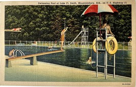 Lake Fort Smith, Mountainburg, Arkansas, vintage post card 1918 - £11.08 GBP