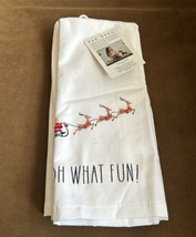 Rae Dunn Christmas Santa’s Sleigh Set Of  2 Towels Cotton - £17.25 GBP