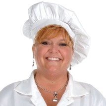 White Fabric Chef Costume Hat Gourmet Cook Holiday Baker BBQ Doughboy Cu... - $8.86