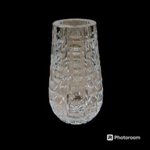 Vtg Waterford Crystal Tralee Ladder Pear Teardrop Vase 7” Marked Heavy Cut Glass - £37.86 GBP