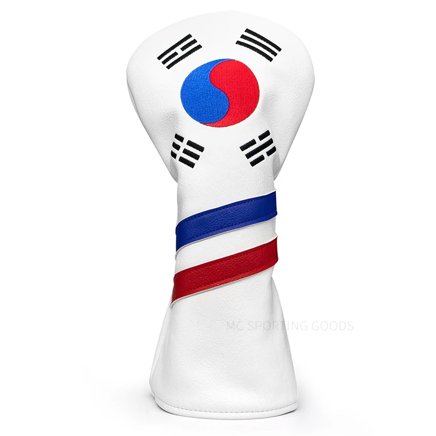 Korea Flag Golf Putter  Quality PU Leather Golf Club  Cover Golf Driver Cover Fa - £128.84 GBP