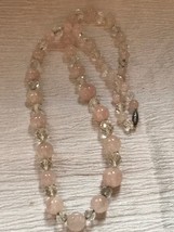 Vintage Light Pink Rose Quartz Round and Clear Faceted Glass with Center... - $23.23