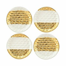 Michael Wainwright Truro Gold Canape Plates Set Of 4 Appetizer Tidbit Le... - $59.40