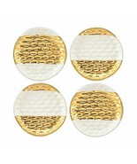 Michael Wainwright Truro Gold Canape Plates Set Of 4 Appetizer Tidbit Le... - $59.40