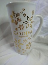 GODIVA Belgium 1926 - 2016 - Gold &amp; White Tall 6&quot; COFFEE Tea CUP MUG  - £7.79 GBP