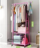 Heavy Duty Garment Rack Clothing Rack Organizers Rolling Hanging W/Wheel... - $42.06