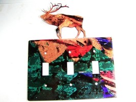 Reindeer Triple Light Switch Plate by Steel Images Made In USA 6215xx - $42.56