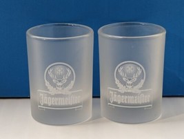 2 Jagermeister Frosted Shot glasses - Heavy Base Stag Head 2 cl  - $15.79
