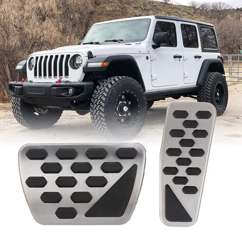 Gas And Brake Pedal Cover Auto Stainless Steel Foot Pedal Pad Kit For 2018-2019 - £16.71 GBP