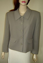 INGENUITY (Canada) Grayish Beige/Stone Cropped Buttoned Dress Jacket (12... - $24.40