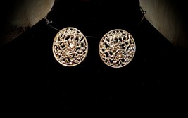 Vintage Sarah Coventry Sterling Silver Round Lacy Clip-on Earrings - £8.79 GBP