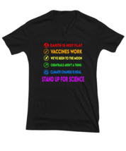 Vaccinated TShirt Stand Up For Science Black-V-Tee  - £17.69 GBP