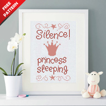 Princess Girl Baby Sampler cross stitch free PDF pattern - $0.00