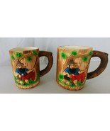 Set Of 2 Estes Park Colorado Coffee Cups With Man Hunting 3D Design - €14,55 EUR