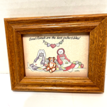 Vintage TCR 1995 Wood Framed Good Friends Are The Best Collectibles 4.5 x 3.5&quot; - £6.90 GBP