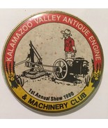 1980 Kalamazoo Valley Old Engine &amp; Machinery Club Pin back Button Michigan - $4.65