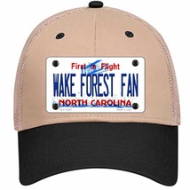 Wake Forest Fan Novelty Khaki Mesh License Plate Hat - £23.14 GBP