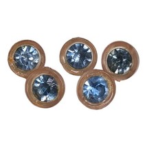 Lot 5 Buttons Vintage Clear Rhinestone w Transparent Shell 8 mm Diameter... - £5.19 GBP