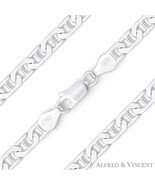 Solid .925 Sterling Silver 5.7mm Flat Marina Mariner Link Italian Chain ... - £33.15 GBP+