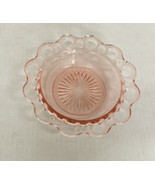 vintage old colony depression glass pink glass lace edge candy dish coll... - £15.49 GBP