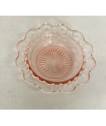 vintage old colony depression glass pink glass lace edge candy dish coll... - $19.75