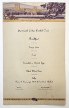 Dartmouth College Football Team 1938 Original Breakfast Menu - NY Centra... - $40.00