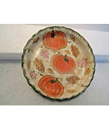 Thanksgiving FALL LEAVES PUMPKINS deep DISH PLATE decorative Autumn HAND... - £7.02 GBP