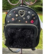 Betsey Johnson Black Medium Jewel Studded School Backpack BM19640 - $1,416.53 MXN