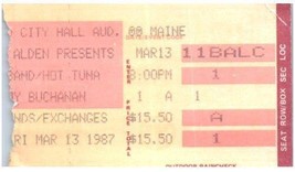 The Band Hot Tuna Roy Buchanan Ticket Stub March 13 1987 Portland Maine - $33.05
