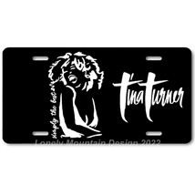 Tina Turner Inspired Art White on Black FLAT Aluminum Novelty License Tag Plate - £14.38 GBP