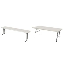 8 Foot Heavy Duty Seminar Folding Table, 18&quot; X 96&quot;, Light Grey &amp; 8 Foot ... - $582.99