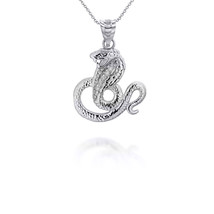 925 Sterling Silver Chinese Lunar Year of the Snake CZs Pendant Necklace - £19.02 GBP+