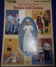 Leisure Arts Leaflet 341 His & Her Knit Fashion Doll Clothes Patterns 1984 - £5.49 GBP