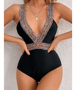 Sexy Lace Splicing Backless One Piece Swimsuit - $35.95