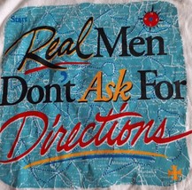 VTG Real Men Don&#39;t Ask For Directions White T-shirt Singe Stitch Men&#39;s S... - £17.90 GBP