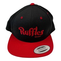 Ruffles Brand Snapback Black Red Flat Bill Hat Yupoong - $13.60