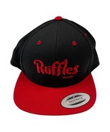 Ruffles Brand Snapback Black Red Flat Bill Hat Yupoong - £10.69 GBP