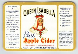 Queen Isabella In Crown Pure Apple Cider Label Original Vintage Beverage... - $12.55