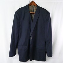 Joseph Feiss 54L Navy Blue Gold 2 Button Wool Mens Blazer Suit Jacket Sport Coat - £47.01 GBP