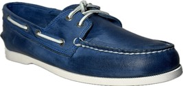G.H. BASS HAMTON S14 MEN&#39;S BLUE LEATHER HANDCRAFTED BOAT SHOES SZ 11.5, ... - £47.20 GBP