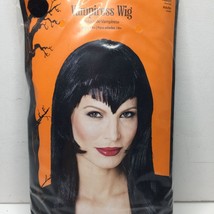Halloween Costume Adult Long Black Vampiress Vampire  Wig Theater Dress Up Play - £15.72 GBP